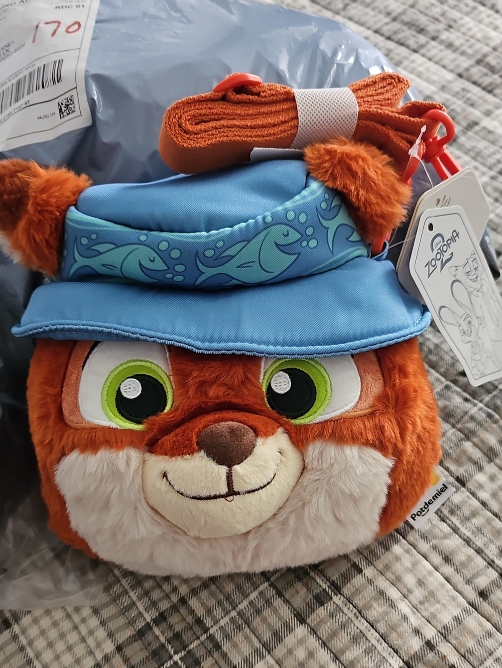 Zootopia Kids Plush Fox Crossbody Bag - Blue and Orange